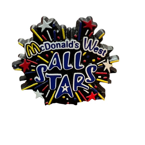 McDonalds Pin West All Stars Employee Crew Member Lapel Hat Plastic Pinback - Picture 1 of 4